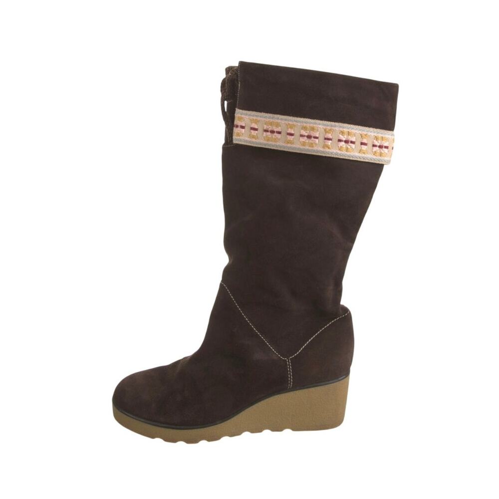 Marc Jacobs Stivali Mid-Calf Boots Women's 8 Brown Suede Wedge Heels Gently Used